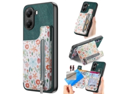 Capa De Celular Estilo Carteira Com Zíper E Pintura Retrô