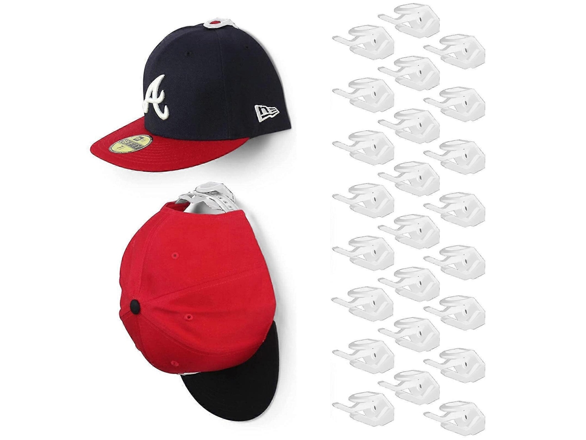 Omni ganchos Adhesivos para Chapéus de Parede Porta chapéus Minimalista para Bonés de Béisbol e Exibição Estilizada White 24pcs (1/16 Pacote)