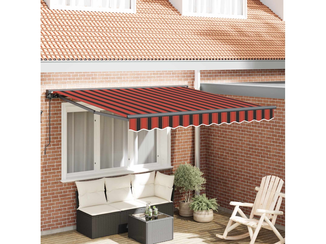 Vidaxl Estrutura De Toldo Laranja E Preto 350 X 250 Cm