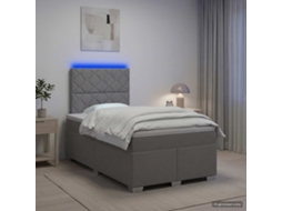 Vidaxl Cama Box Spring Com Colchão Cinzento-claro 120 X 200 Cm Tecido