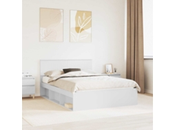 Vidaxl Estrutura Da Cama Com Cabeceira Branco 140 X 200 Cm