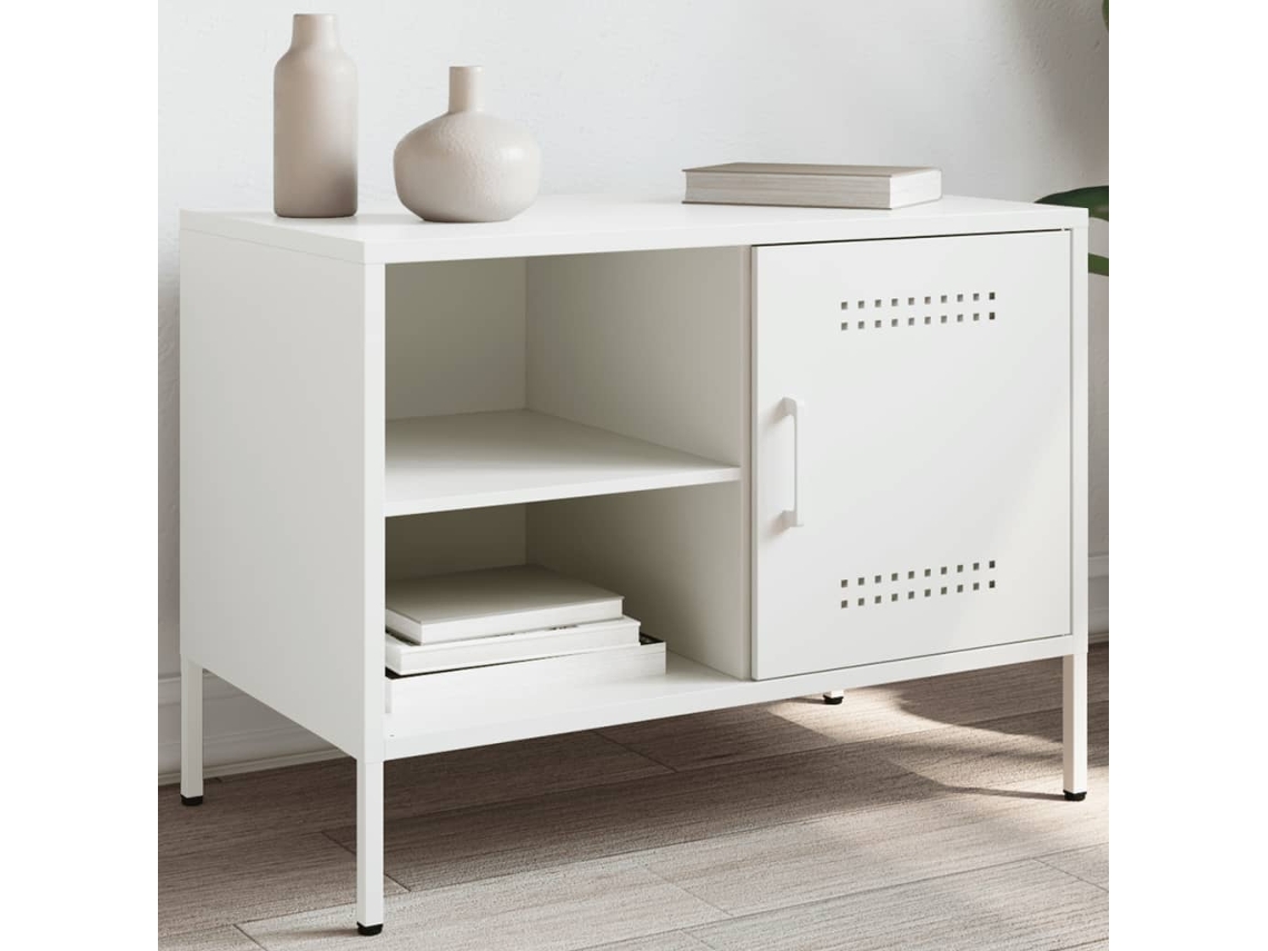 Vidaxl Móvel De Tv 68x39x50,5 Cm Aço Branco