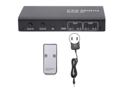 Switcher De Interface Multimídia Hd 2 Entradas 2 Saídas 4k 30hz Seletor Automático Hub
