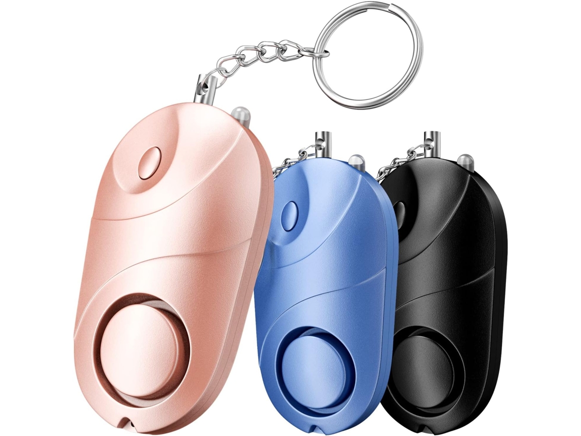 Kit 3 Alarmes Pessoais 140db Luz Led Chaveiro