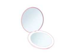 Espelho De Bolso Led Dobrável,iluminação Dupla,rosa,compacto Para Maquiagem Btforus