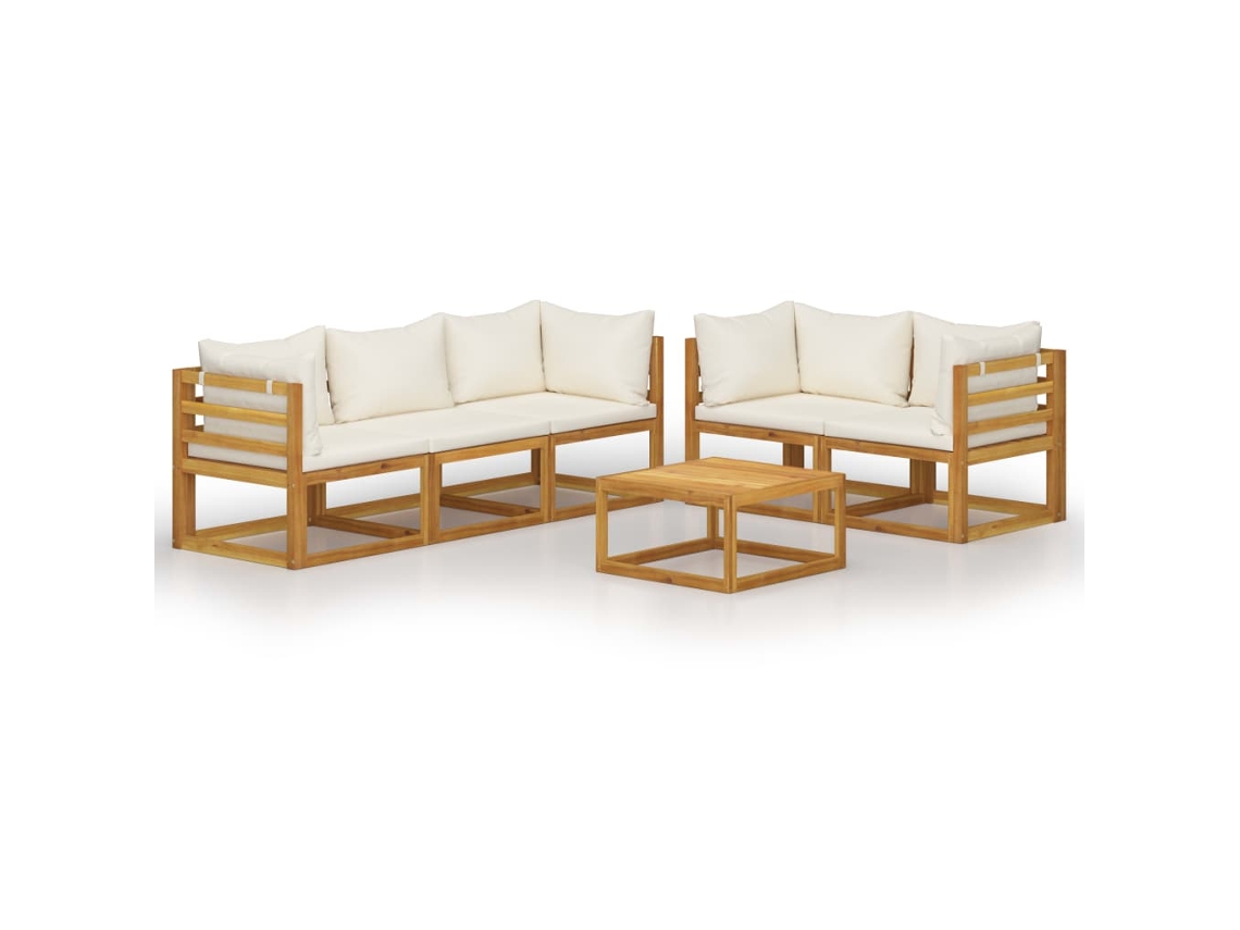 Garden Lounge Set, Garden Lounge Sets Vidaxl Creme Madeira De Acácia (n/a)