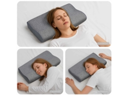Vidaxl Almofada Cervical Cinzento Espuma De Memória 59 X 34 X 12 Cm