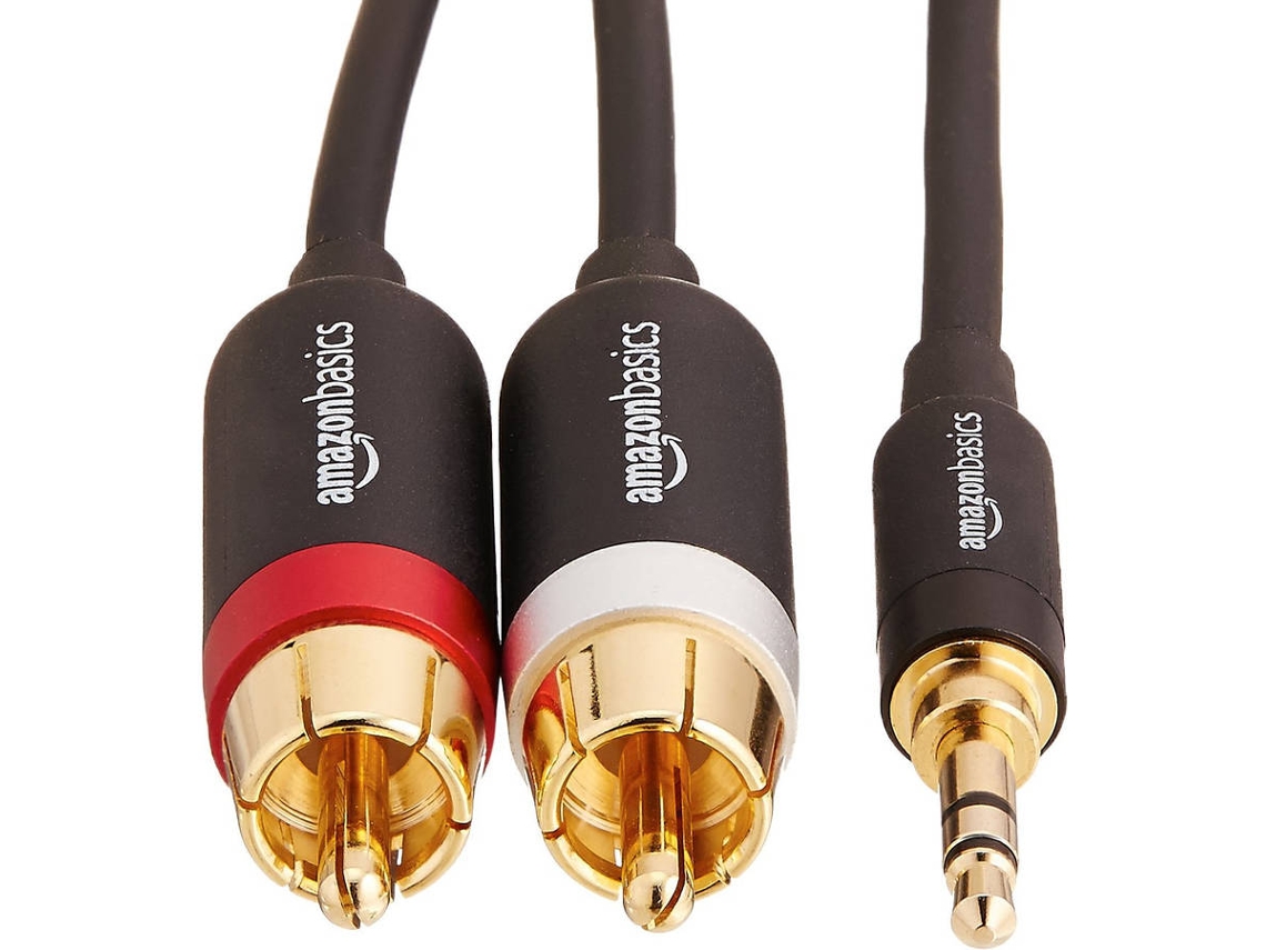 Cabo de Áudio AMAZON (Jack 3.5mm - RCA - 7.6 m - Preto)