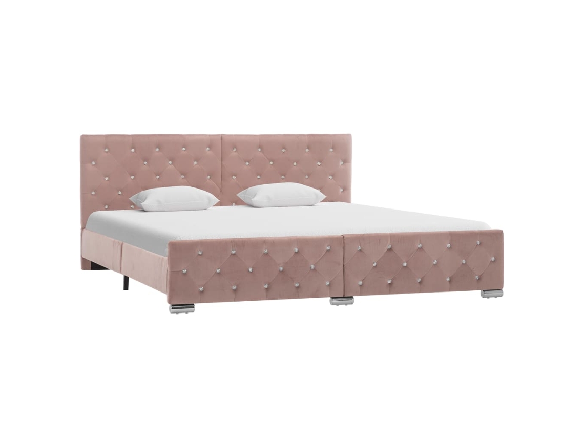 Vidaxl Estrutura De Cama 180x200 Cm Veludo Rosa