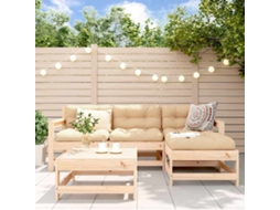 Vidaxl 5 Pcs Conjunto Lounge De Jardim Madeira De Pinho Maciça