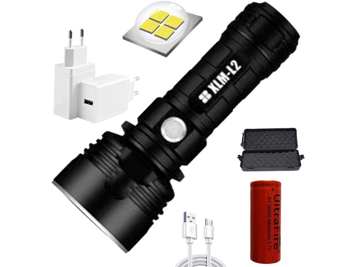 Lanterna Led P70 30000-100000 Lúmenes S/MARCA, Recarregável, Impermeável IPX6