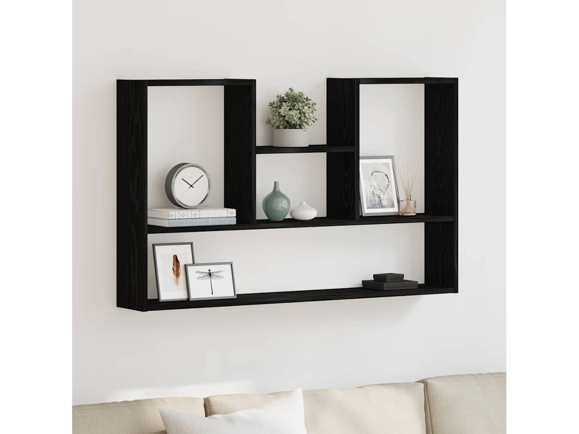 Vidaxl Prateleira De Parede 99x15x60 Cm Deriv. Madeira Carvalho Preto