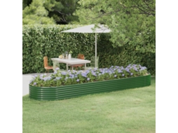 Vidaxl Canteiro Elevado Jardim 396x100x36 Cm Aço Galvanizado Verde
