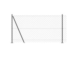 Cerca De Cadeia Com 7 Postes Flangeados Aço Galvanizado Vidaxl Cinzento Aço (10 X 1,2 M)