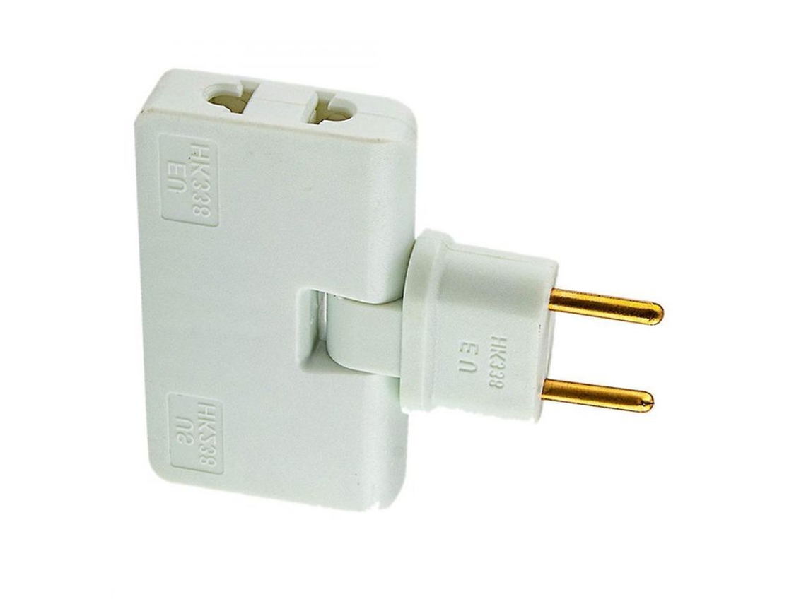 Conversor de tomada LINJOU 3 em 1, extensão 180°, branco, 1500W