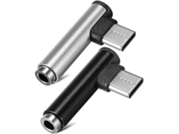 Adaptador De Áudio Em Ângulo Reto (2 Unidades) Usb Tipo-c Para Conector De 3,5 Mm