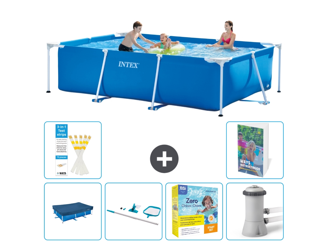 Piscina com Estrutura Retangular 300x200x75 Cm 5 peças S28 INTEX