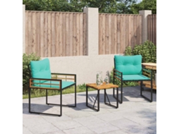 Vidaxl Conjunto de Móveis para Exterior com Almofada 3 Pcs Turquesa