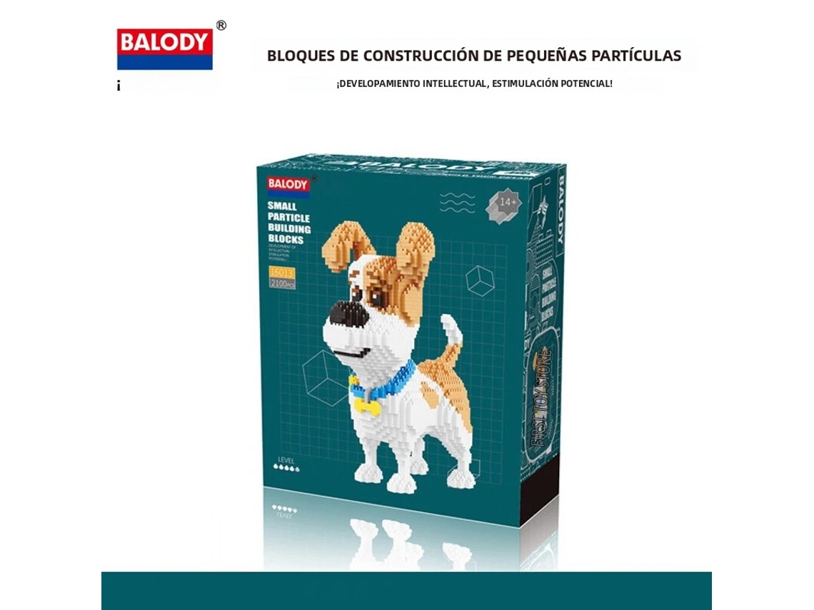 Miniatura de Brinquedo de Montar em Blocos, Representando um Cachorro e um Gato de Desenho Animado MDUG (estilo 2)