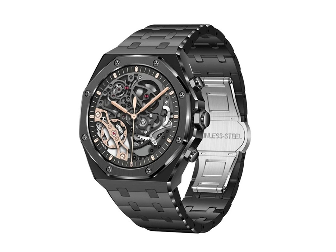 Smartwatch Empresarial Com Chamadas Bluetooth Tecido Grande Oxigênio No Sangue Sono E Monitoramento De Saúde Preto Yizhood