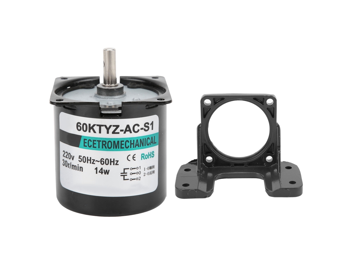 Motor Síncrono Ac 14w Magnético Permanente Alta Torque Eixo Central 30rpm Ac220v Xd60ktyz
