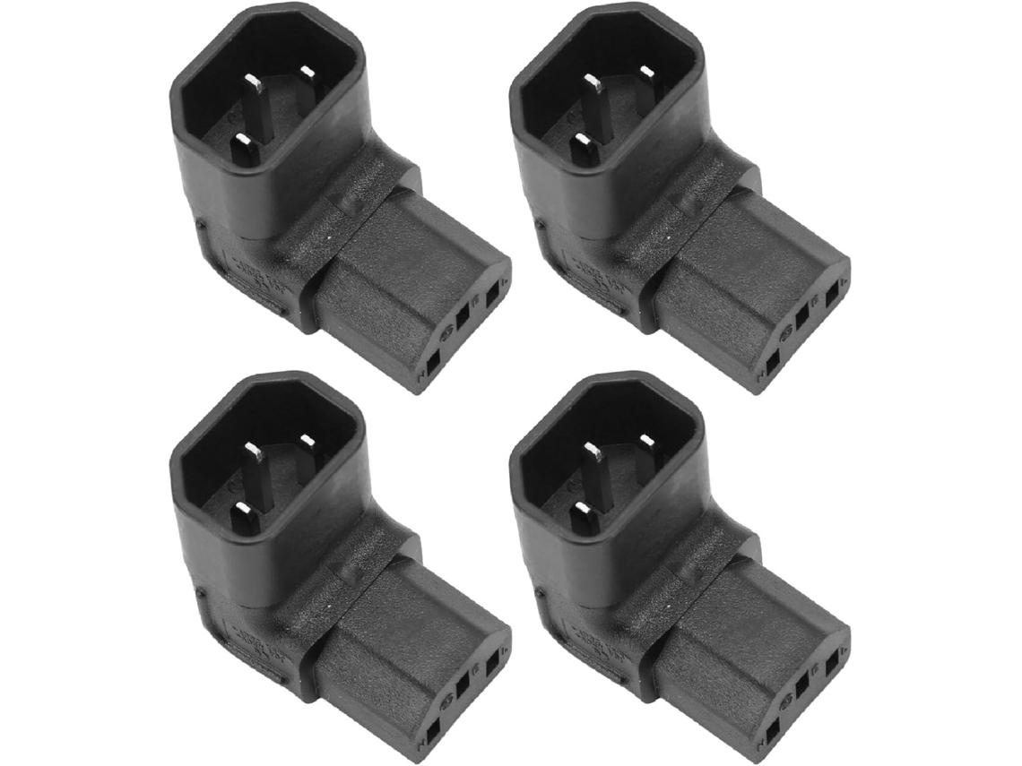 Adaptador Iec320 Para Iec320, Pacote Com 4 Unidades, C14 Para C13, Ângulo De 90 Graus, Plug And Play Gokoco