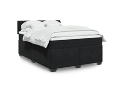 Vidaxl Cama Com Molas/colchão 160x200 Cm Veludo Preto