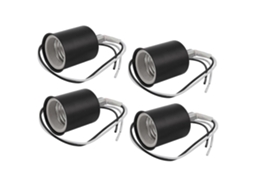 Adaptador Aro E27 Cerâmica Metal Suporte Lâmpada Led 4x Sockete Parafuso