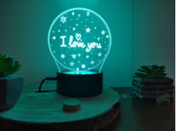 Candeeiro 3d I Love You 5 Lâmpada Mágica