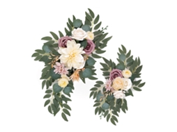 Placa de Boas-vindas para Casamento com Flores Artificiais e Decoração de Fotografia LAXISCREED