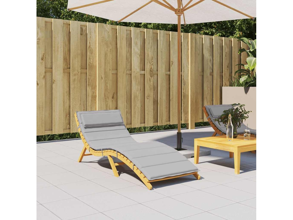 Vidaxl Almofadão P/ Espreguiçadeira 180x60x4 Cm Tecido Oxford Cinzento