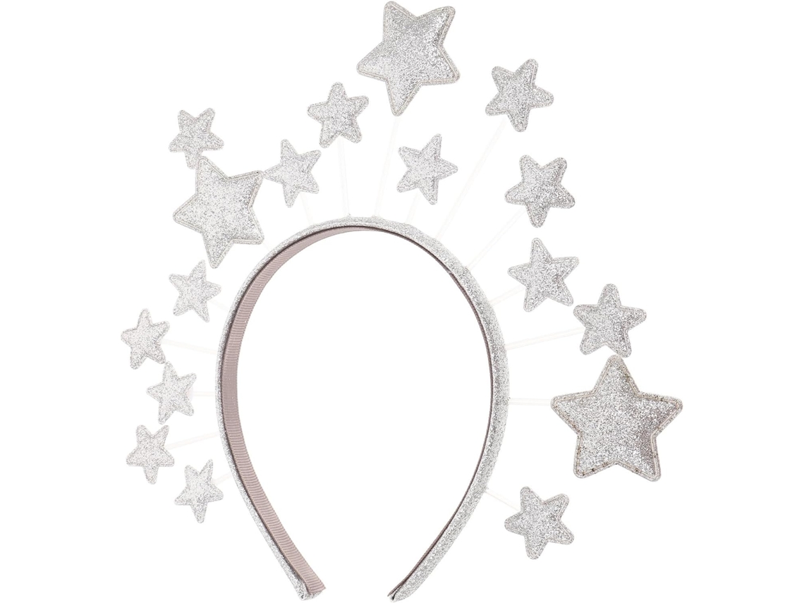 Tiara/faixa De Cabelo Com Estrelas Prateadas Brilhantes