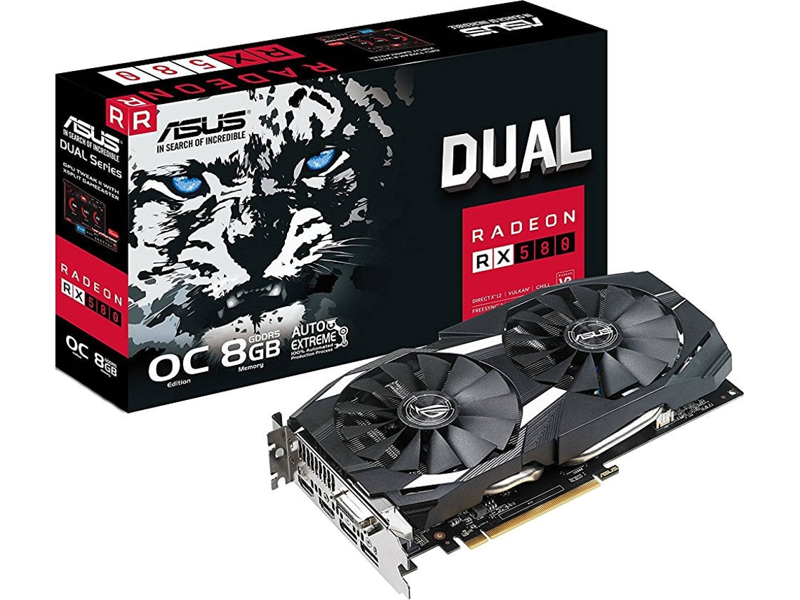 Placa Gráfica ASUS Dual Radeon RX 580 (AMD - 8 GB DDR5)