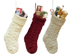 Pacote Com 3 Meias De Natal De Malha Clássicas De 18 Para Pendurar Decorações De Natal Olysi Shop