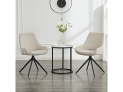Conjunto moderno de mesa cinza e duas cadeiras giratórias estofadas, para sala de jantar, estar ou escritório ESSÊNCIACASA