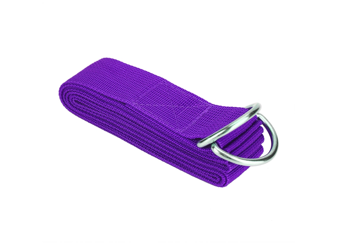 Cinto de yoga ajustável com anel D, para ginástica, exercícios de pernas, esportes, roxo | S/MARCA