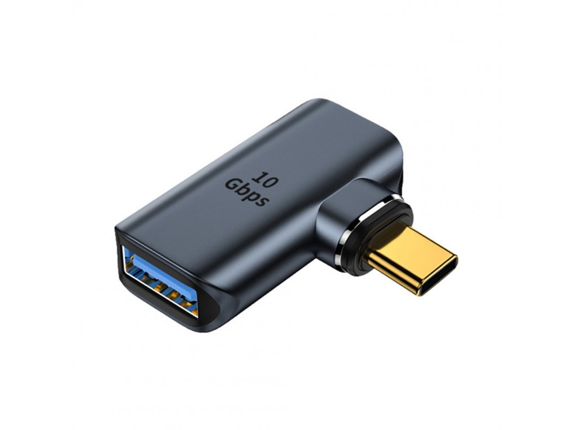 Adaptador Usb-c Macho Para Usb-a Fêmea 90° 10gbps, Rápido E Compacto