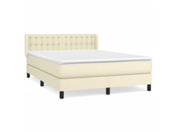 Box Spring Bed, Box Spring Beds Vidaxl Creme Couro Artificial (140 X 190 Cm)