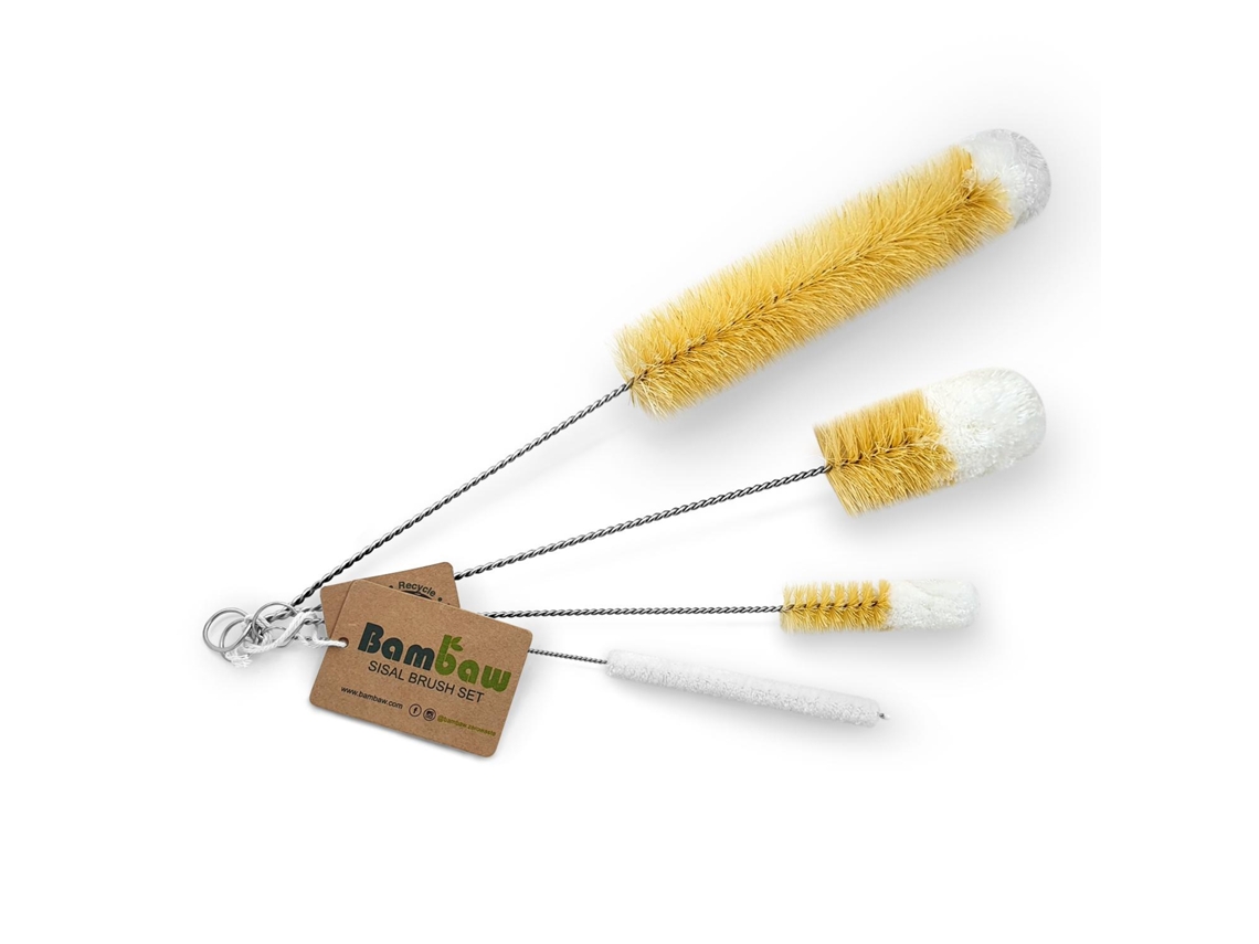 Set 4 escovas para limpar garrafas Bambaw