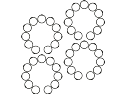 Conjunto de 120 argolas de metal com arquivo para datas