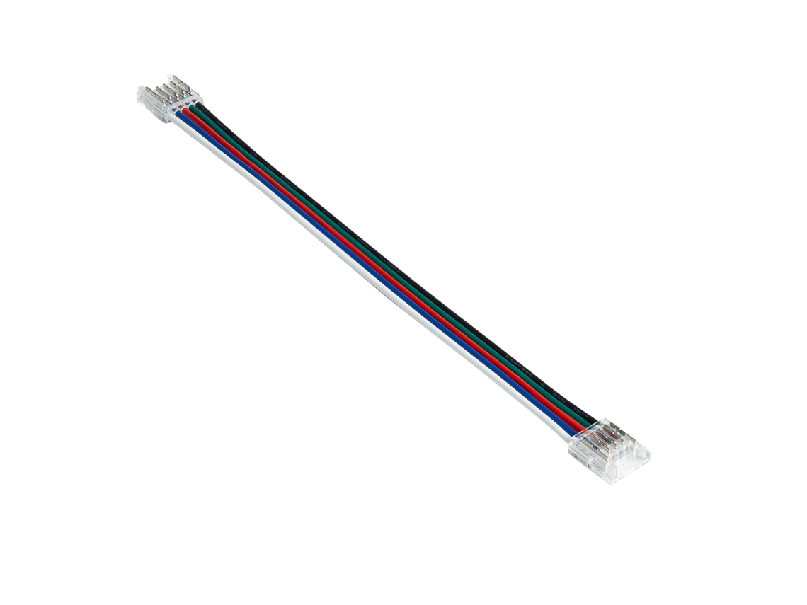 Conector Para Fita Led 24v Rgbw Smd Largura 10 Mm Ip20 Duplo Com Cabo 10 Mm