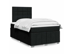 Vidaxl Cama Com Molas/colchão 120x200 Cm Tecido Preto