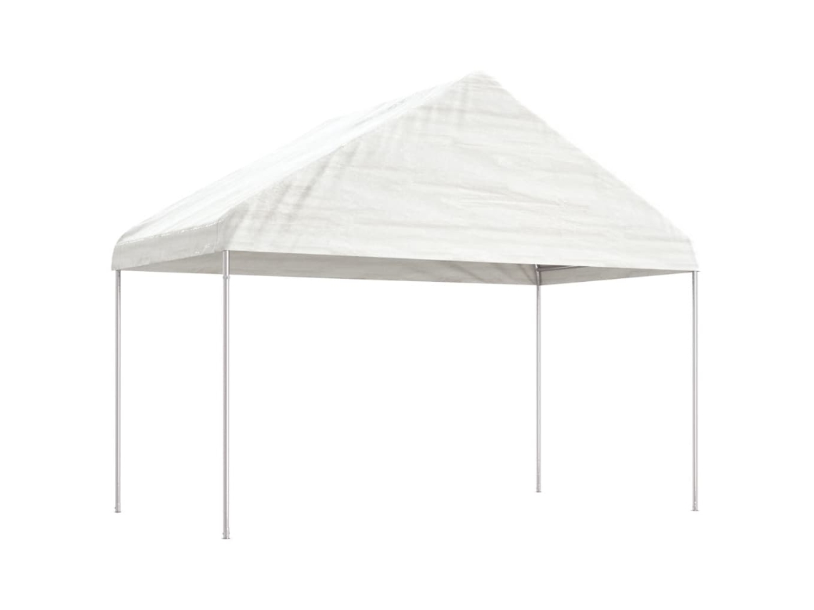 Vidaxl Gazebo Com Telhado 4,08x2,23x3,22 M Polietileno Branco