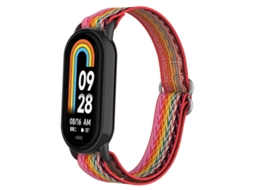 Pulseira De Nylon Elástica Ondulada Com Plugue De Plástico Para Xiaomi Smart Band 9/8