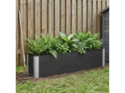 Vidaxl Canteiro De Jardim Elevado Preto 150 X 30 X 36 Cm