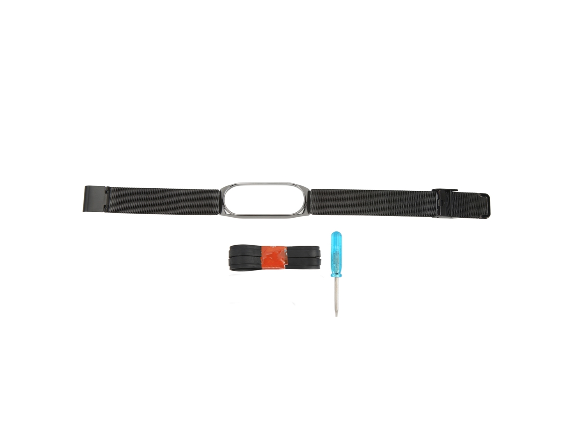 Cinto de Relógio Inteligente Business de Aço Inoxidável Preto para Xiaomi Mi Band 7 S/MARCA