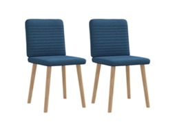 Vidaxl Cadeiras De Jantar 2 Pcs Tecido Azul
