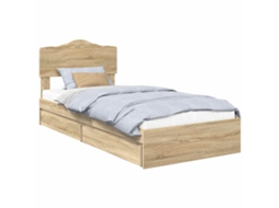 Cama com Armazenamento com Gaveta Carvalho Sonoma 100x200 cm MAISON EXCLUSIVE
