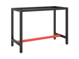 Vidaxl Estrutura P/ Bancada 110x50x79 Cm Metal Preto E Vermelho Mate
