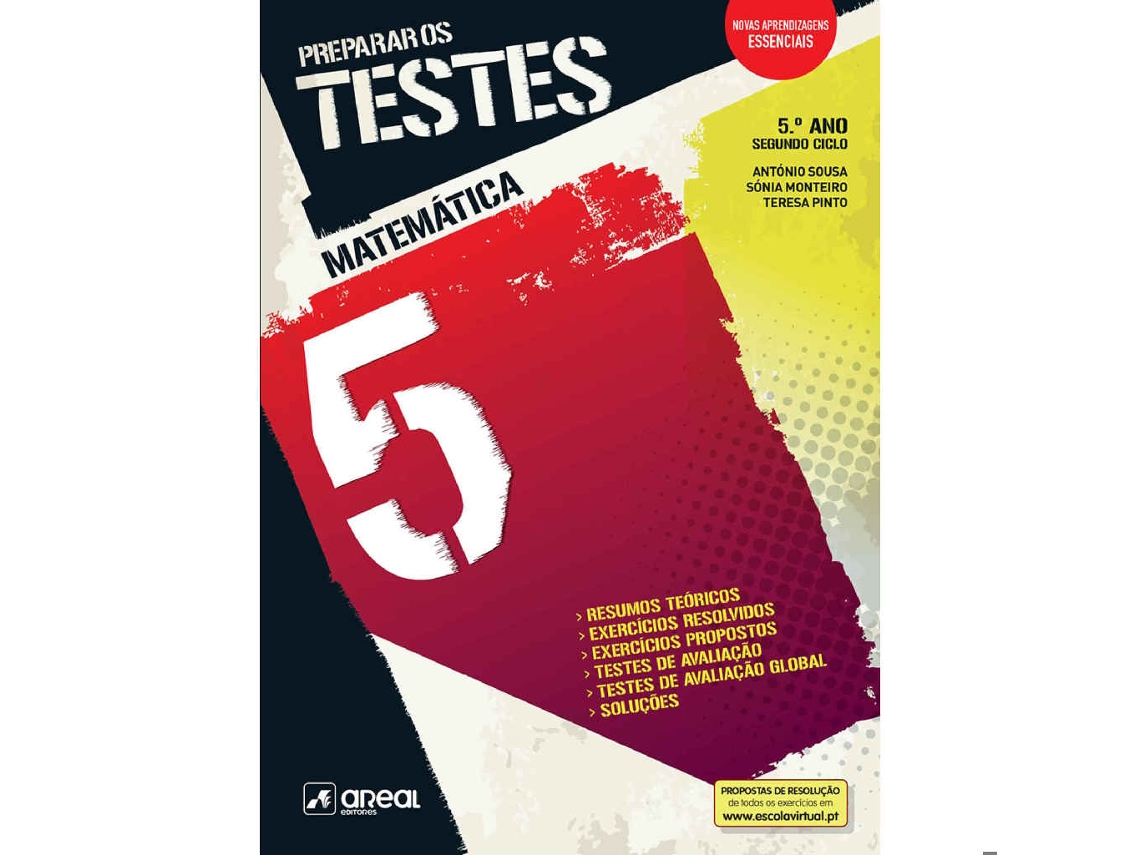 Livro Preparar os Testes - Matemática - 5º Ano de António Sousa, Sónia Monteiro et al. (Português)